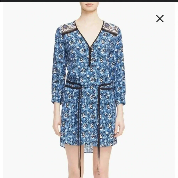 Veronica Beard Women’s Venice Ikay Front Tie Dress. Blue size 2. - Picture 5 of 15